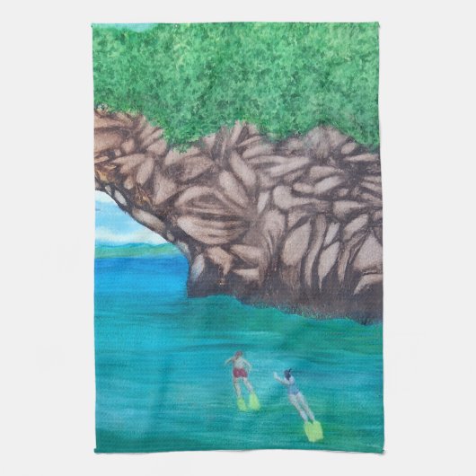 シュノーケリング・イン・パラダイス キッチンタオル (縦)