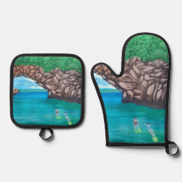 シュノーケリング・イン・パラダイス 鍋つかみ&鍋敷きセット