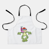 シュノーケルでダイビングをするカエル エプロン (正面)