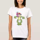 シュノーケルでダイビングをするカエル Tシャツ (正面)