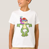 シュノーケルでダイビングをするカエル Tシャツ (正面)