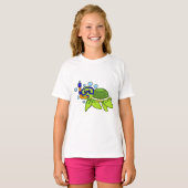 シュノーケルでダイビングをする亀 Tシャツ (正面フル)