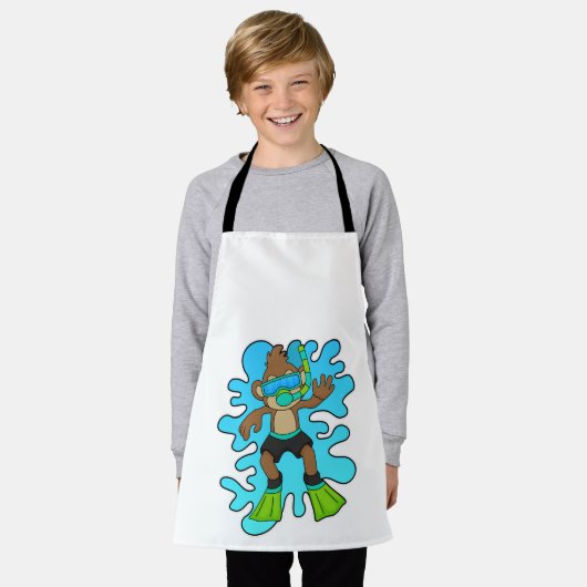 シュノーケルとダイバーとしてのサル エプロン (着用した状態)