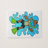 シュノーケルとダイバーとしてのサル ジグソーパズル (横)