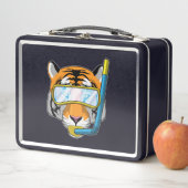 シュノーケルとダイバーとしてのタイガー メタルランチボックス (インサイチュ)