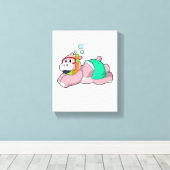 シュノーケルとダイビングのヒッポ キャンバスプリント (インサイチュ (ウッドフロア))