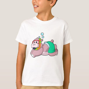 シュノーケルとダイビングのヒッポ Tシャツ