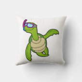 シュノーケルと一緒に泳ぐ亀 クッション (裏面)