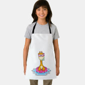 シュノーケルと泳ぐキリン エプロン (インサイチュ)
