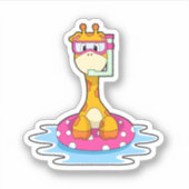 シュノーケルと泳ぐキリン シール (正面)