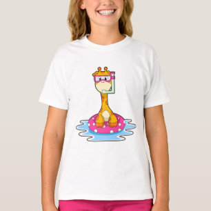 シュノーケルと泳ぐキリン Tシャツ
