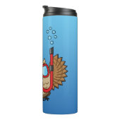 シュノーケルマスクと熱帯魚のフクロウ タンブラー (回転右)