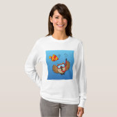 シュノーケルマスクと熱帯魚のフクロウ Tシャツ (正面フル)