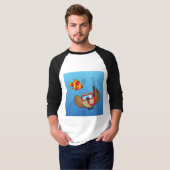 シュノーケルマスクと熱帯魚のフクロウ Tシャツ (正面フル)