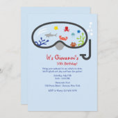 シュノーケルマスク児童招待状 招待状 (正面/裏面)