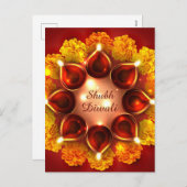 シュバディワリメリゴールド金ゴールドディヤフェスティバルオブライト シーズンポストカード (正面/裏面)