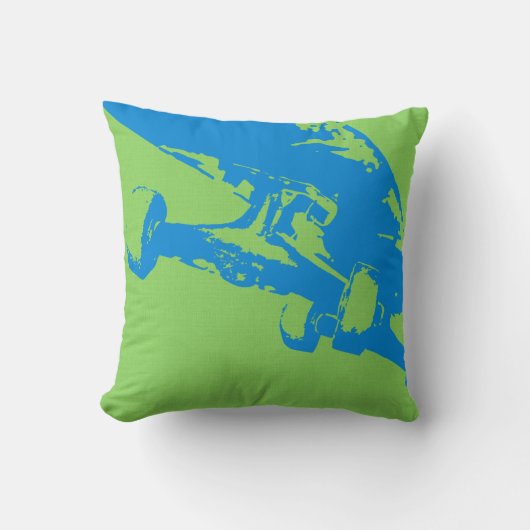 シュビットショブイットスケートボードピローグレイLtブルー クッション (正面)