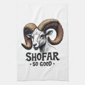 シュファー非常に良いユダヤ人ヤギHanukkah愛好家 キッチンタオル (縦)
