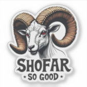 シュファー非常に良いユダヤ人ヤギHanukkah愛好家 シール (正面)