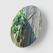 シュフレッシュカットセージ納木材 ラウンド壁時計 (傾斜)