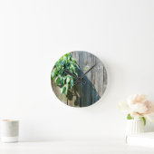 シュフレッシュカットセージ納木材 ラウンド壁時計 (ホーム)