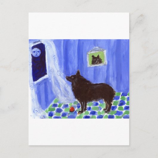 シュペルは微笑む月を感じる ポストカード (正面)