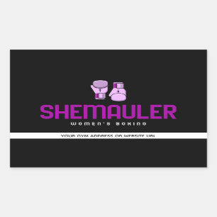 シュマウラーウォンメンズボクシングピンクボクシンググローブ 長方形シール