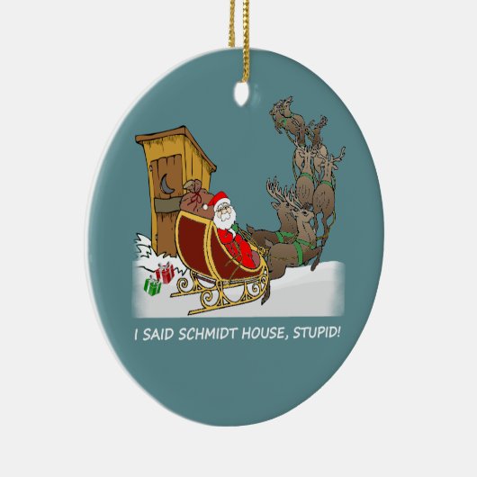 シュミツトの家のおもしろいなクリスマスのオーナメント セラミックオーナメント (右)