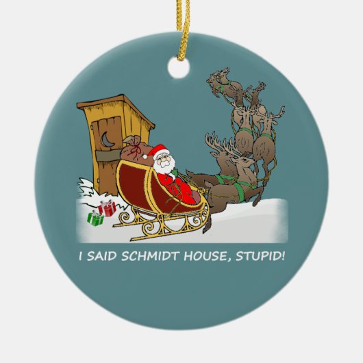 シュミツトの家のおもしろいなクリスマスのオーナメント セラミックオーナメント (正面)