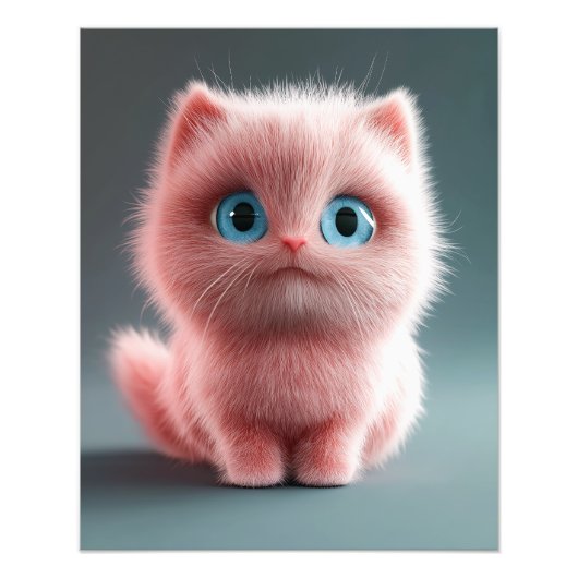 シュムザピンク子猫 フォトプリント            (正面)