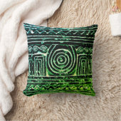 シュメールのメソポタミアンパターングリーンフィルタ クッション (ブランケット)