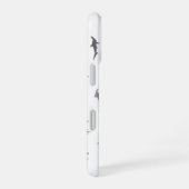 シュモクザメのモダン柄 iPhone 16ケース (右側面)