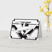 シュモクザメの挨拶状 カード (黄色い花)