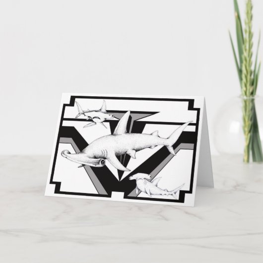 シュモクザメの挨拶状 カード (正面)