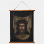 シュラウドに基づくイエス・ヴェロニカのベールの聖なる顔 吊り下げ型タペストリー (正面)