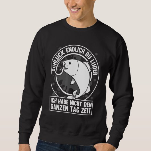 シュラックデュルダーアングラー魚釣りフック魚釣り スウェットシャツ (正面)