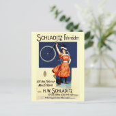 シュラディッツ・ファールダーヴィンテージ自転車ポスター ポストカード (スタンド正面)