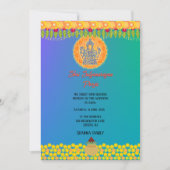 シュリサタナラヤンポウジャヒンズーインディアンスタイル花 招待状 (正面)