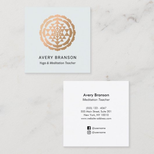 シュリヤントラヨガメディテーション先生 スクエア名刺 (正面/裏面)