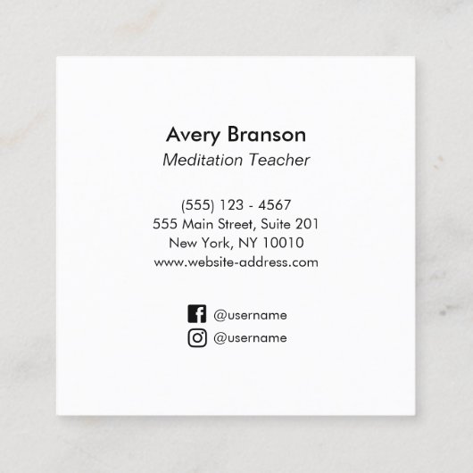 シュリヤントラヨガメディテーション先生 スクエア名刺 (裏面)