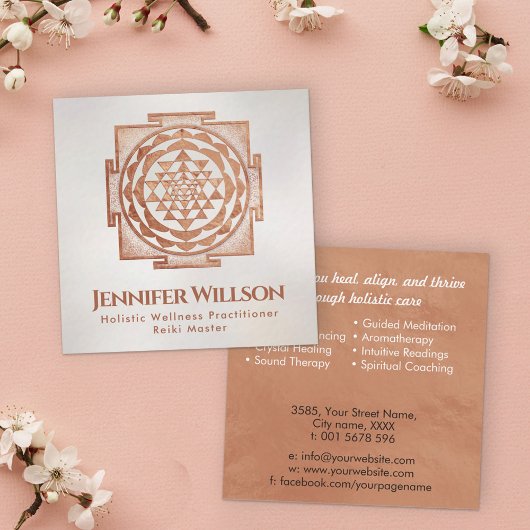 シュリヤントラ – スリヤントラ – シュリチャクラ – 銅 スクエア名刺