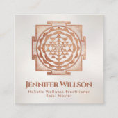 シュリヤントラ – スリヤントラ – シュリチャクラ – 銅 スクエア名刺 (正面)