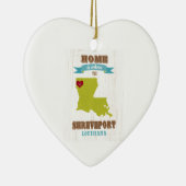 シュリーブポート、ルイジアナの地図-ところに聴取はです家 セラミックオーナメント (右)