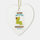 シュリーブポート、ルイジアナの地図-ところに聴取はです家 セラミックオーナメント (左)