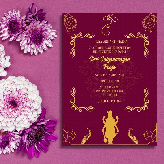 シュリ・サタナラヤンポハ・ヒンドゥー 招待状