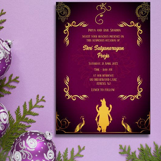 シュリ・サタナラヤンポハ・ヒンドゥー 招待状
