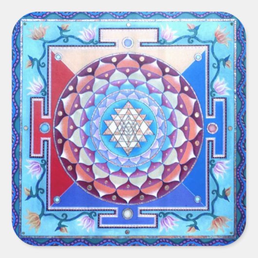 シュリ・ヤントラ・ステッカー スクエアシール (正面)