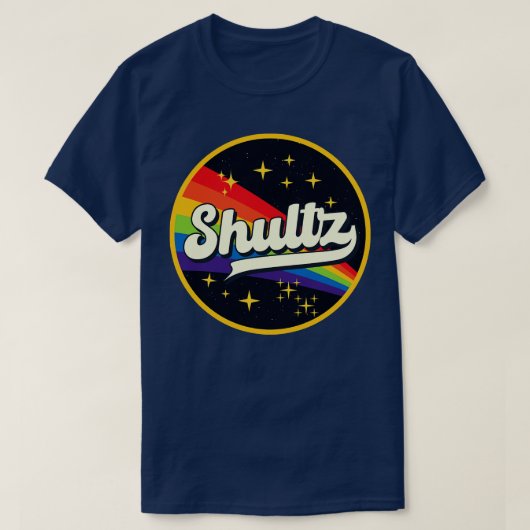 シュルツレインボーイン宇宙ヴィンテージスタイル Tシャツ (デザイン正面)