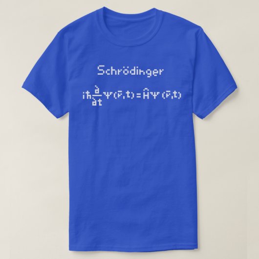 シュルディンガーの数式の白文字 Tシャツ (デザイン正面)
