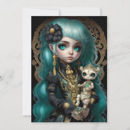 シュルポップ・アートのレアリスム、ゴシック様式の少女、低額ブロウ 招待状